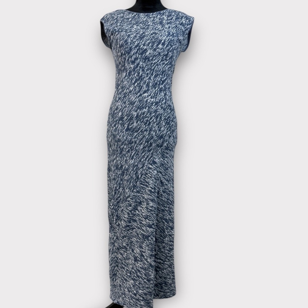 Light Cotton Blue Marble Maxi Dress